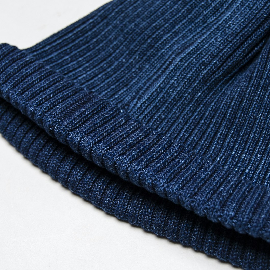 Indigo Cotton Knit Cap